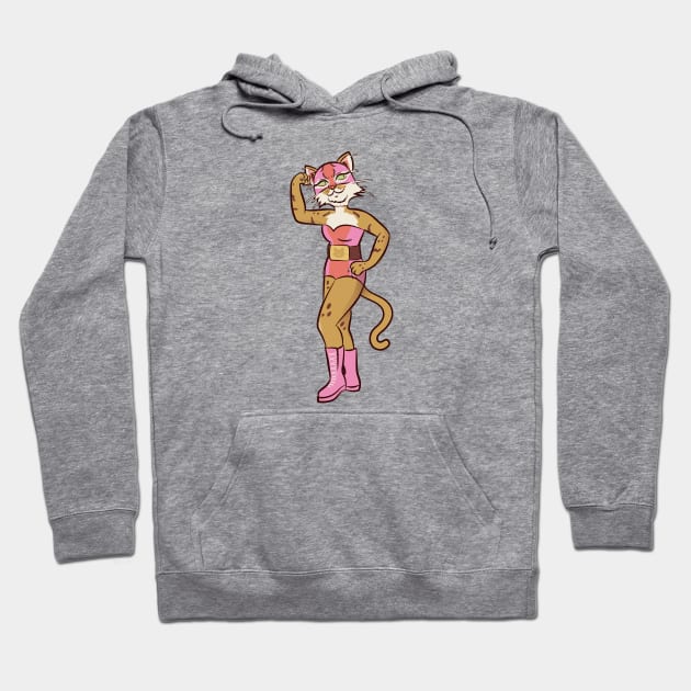 Mexican Cat Luchador Wrestler Sketch Drawing Hoodie by SLAG_Creative